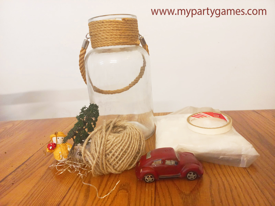 Supplies Needed to Make the Christmas Car in a Mason Jar