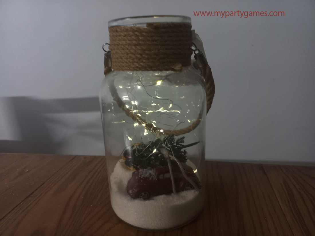 Fairy lights inside mason jar decoration for Christmas