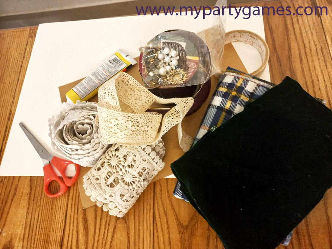 Supplies Needed to Make DIY Fabric and Lace Christmas Trees