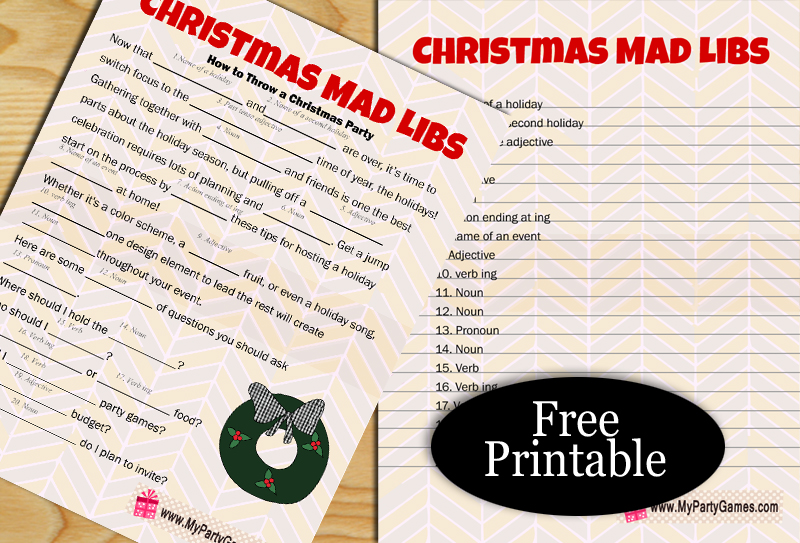 Hilarious Free Printable Christmas Mad Libs Game