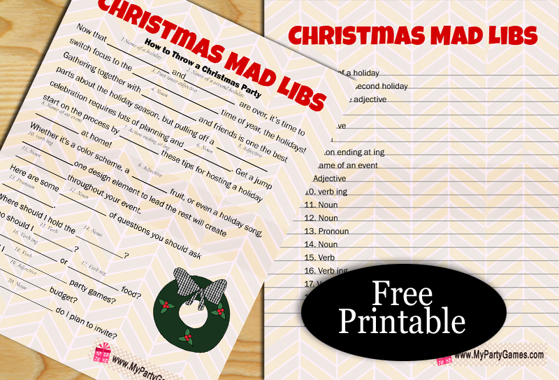 Christmas Think Fast Printable Game Instant Download for