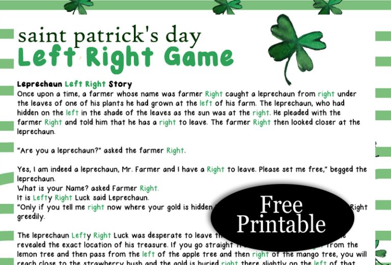 left right game for st patricks day