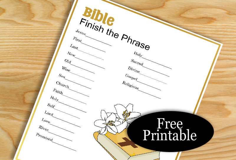 Free Printable Bible Finish the Phrase Game