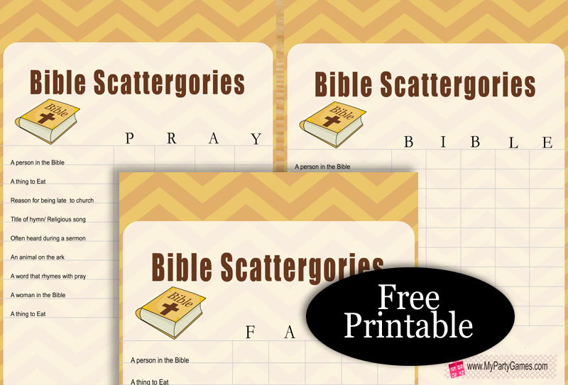 Free Printable Bible Scattergories Game