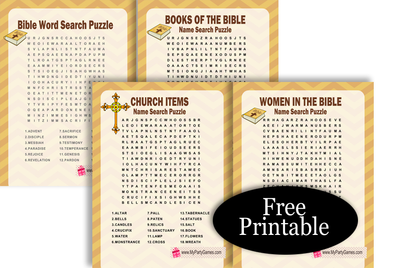 Free Printable Bible Word Search Puzzles with Answer Key