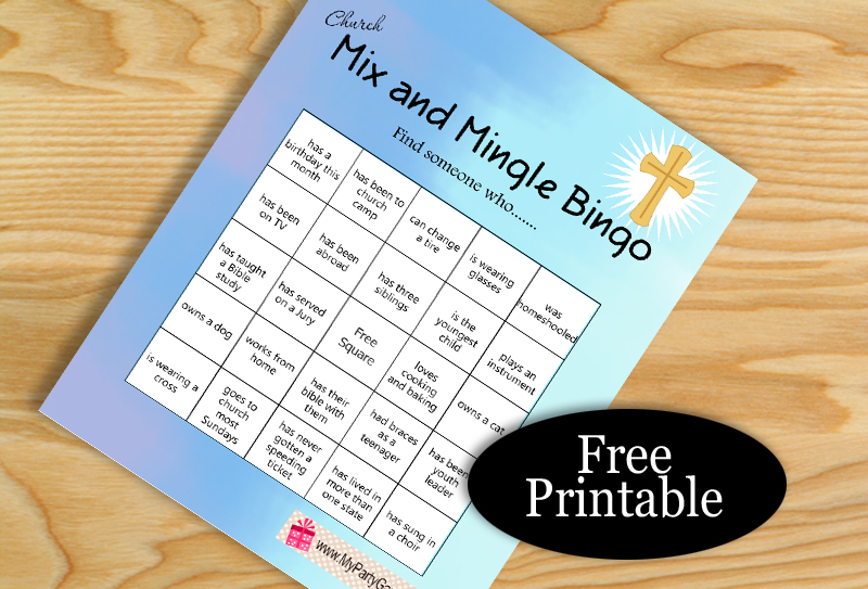 Free Printable Mix and Mingle Church Bingo