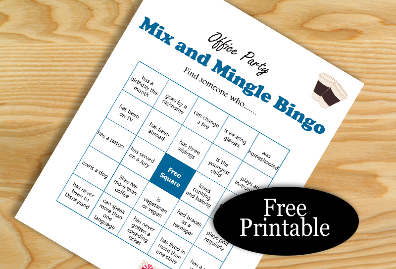 Free Printable Office Party Mix and Mingle Bingo