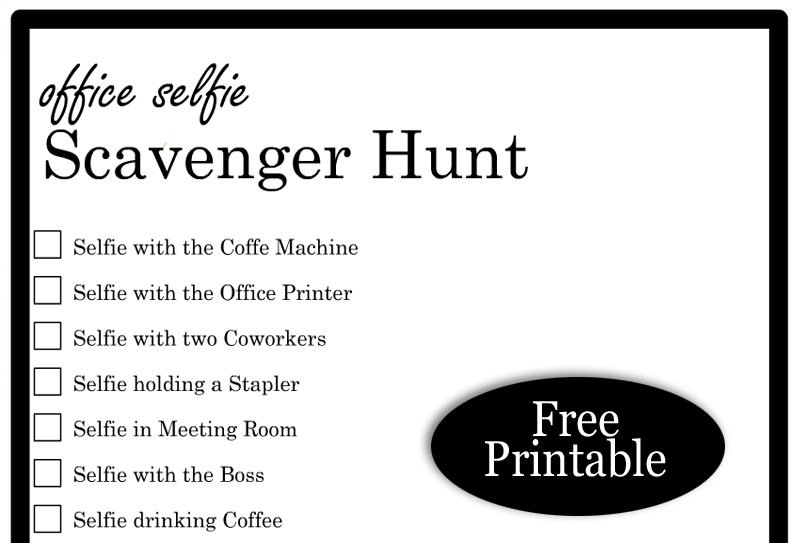 Free Printable Office Selfie Scavenger Hunt