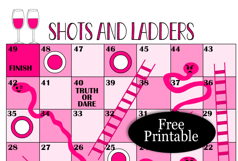Free Printable Shots and Ladders Ladies Night Game