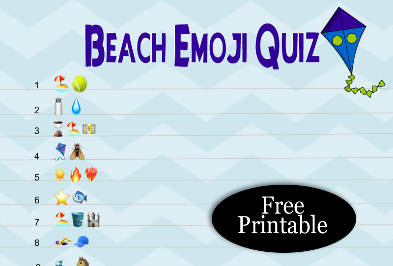 Free Printable Beach Emoji Quiz with Answer Key