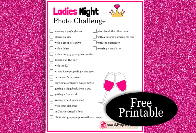 Free Printable Ladies Night Photo Challenge Game