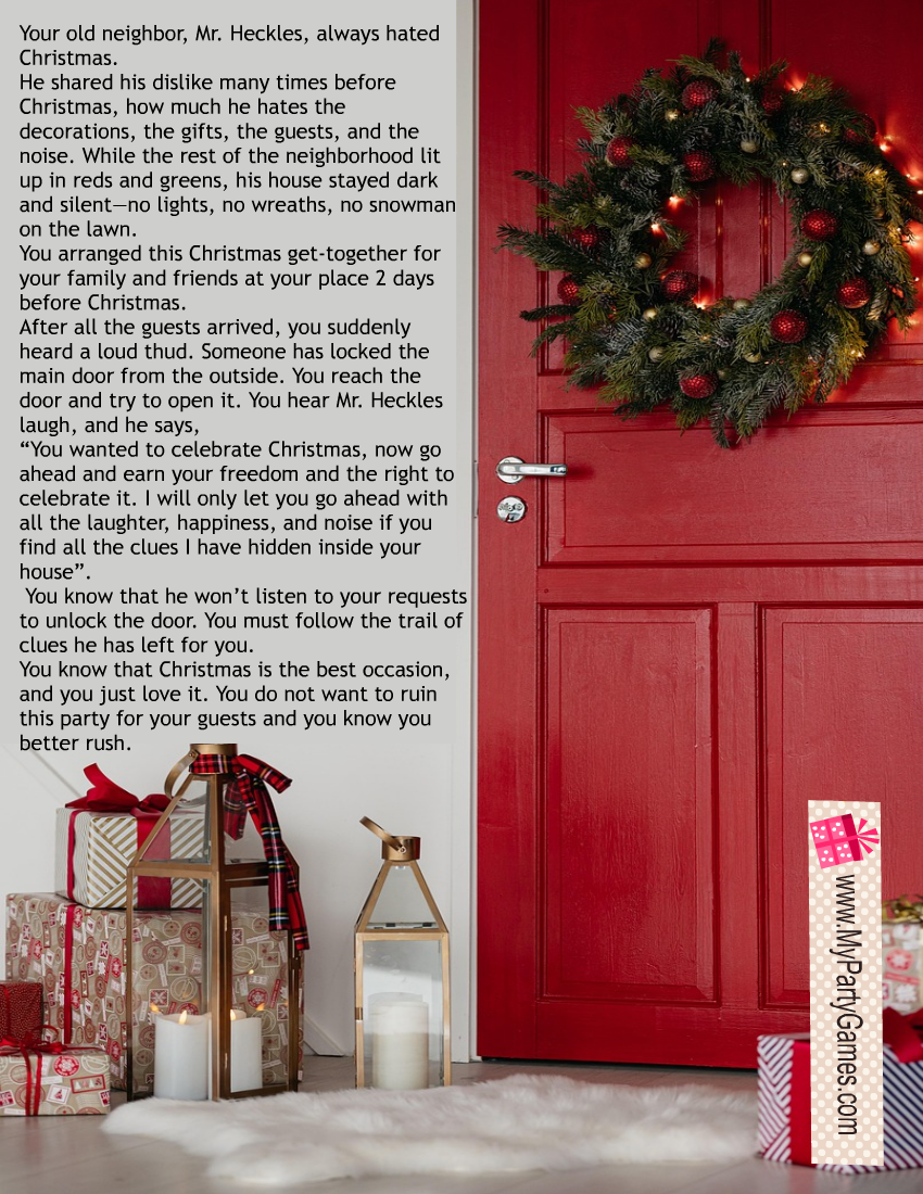 Free Printable Christmas Escape Room Back Story