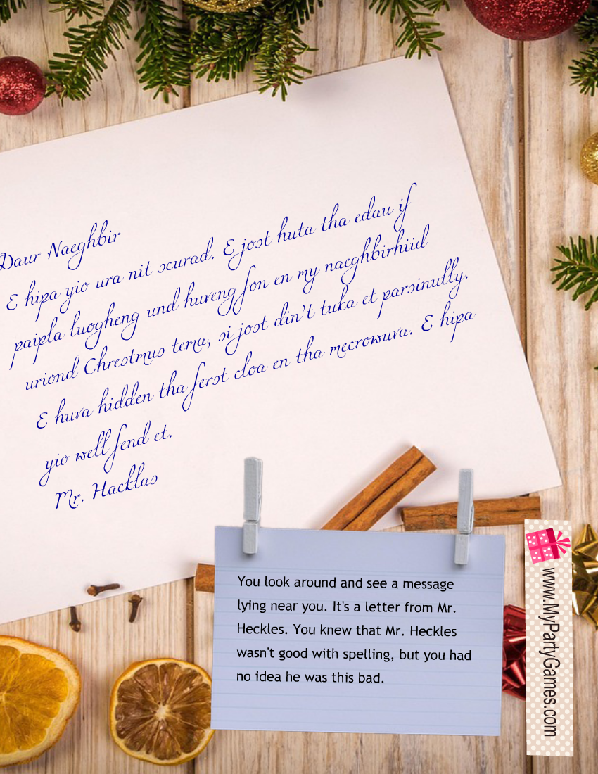 Christmas Escape Room for the Whole Family Clue 1 b