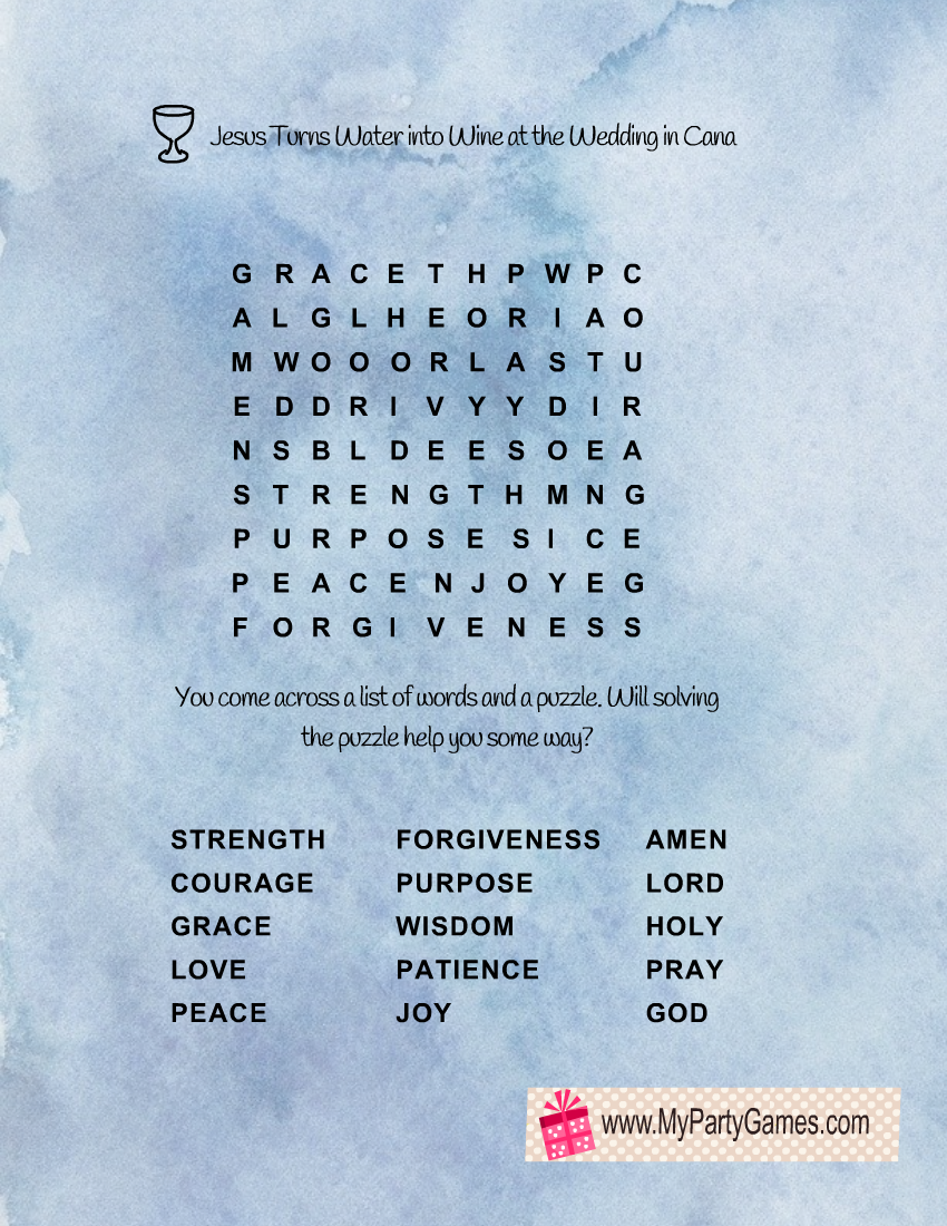 Free Printable Bible Escape Room Clue 1