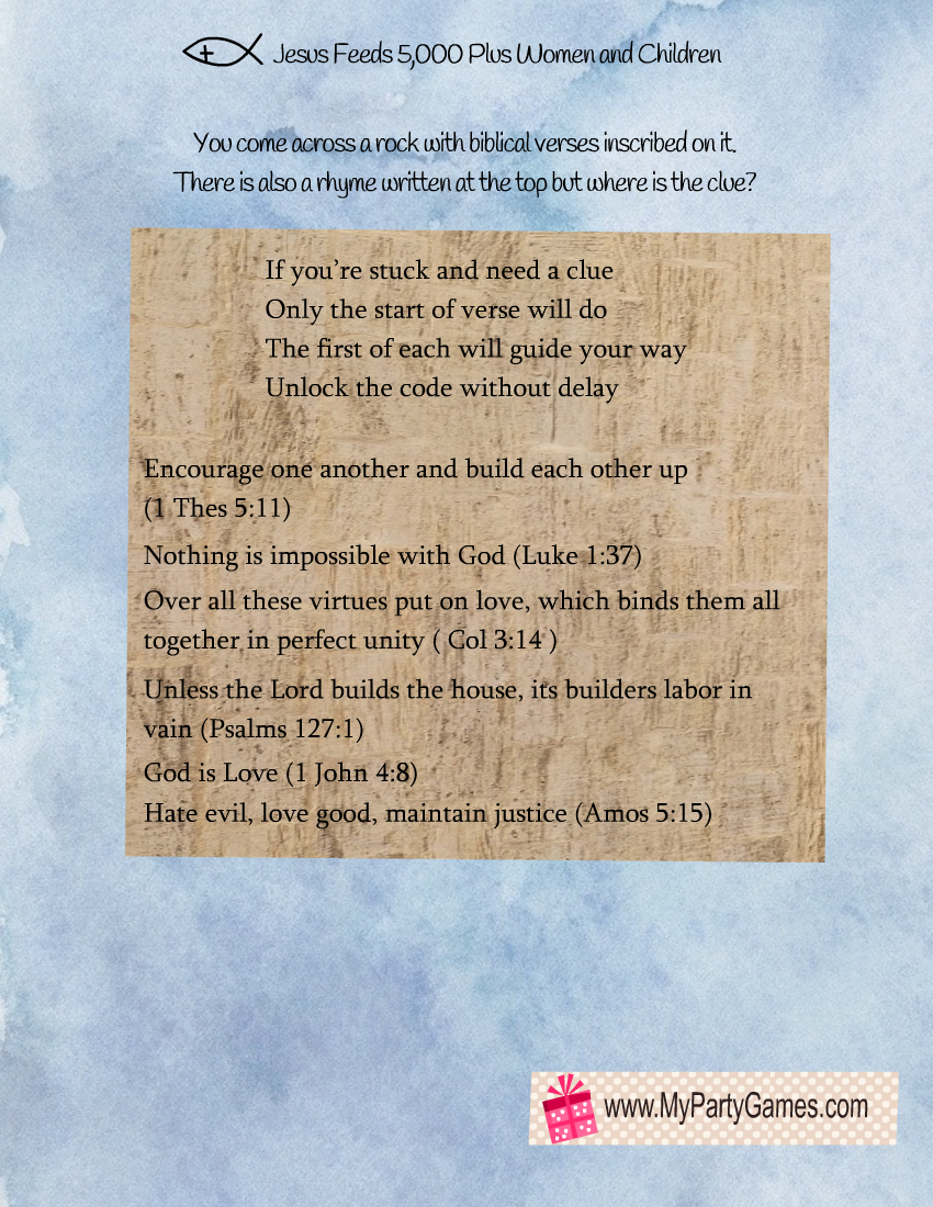 Bible Escape Room Clue 2, Free Printable DIY Escape Room