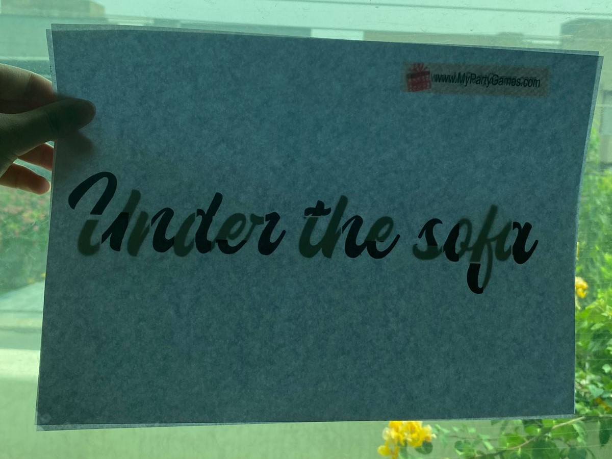 Paper over paper to create a puzzle