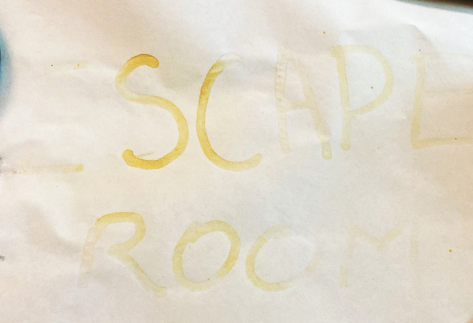 Escape Room invisible ink using lemon juice