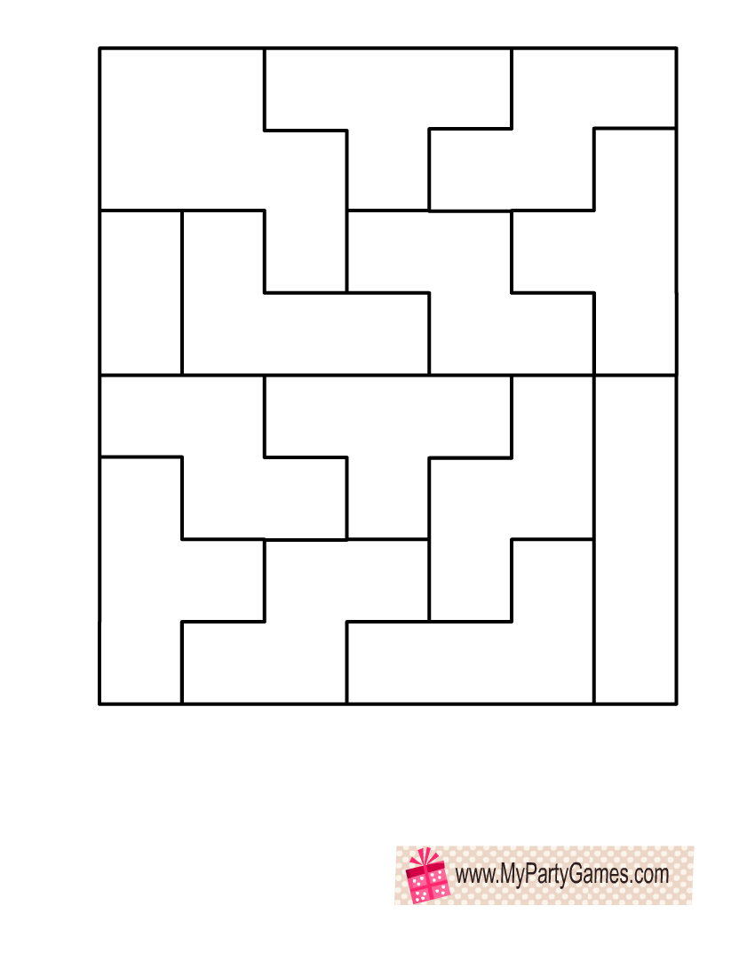 Tetris Tiles Blank Puzzle Template for DIY Escape Room