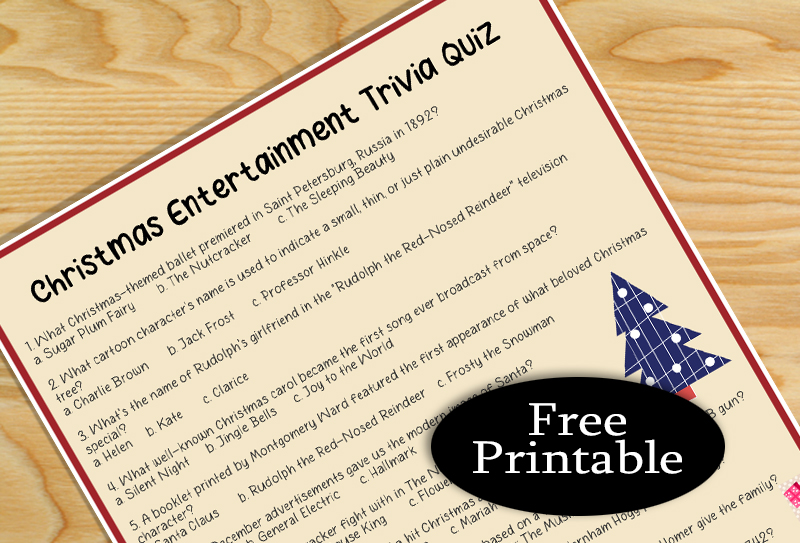 Free Printable Entertainment Trivia Quiz