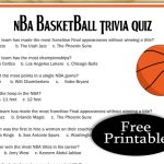 Free Printable NBA Basketball Trivia Quiz with Answer Key