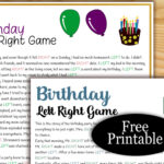 2 Free Printable Birthday Left-Right Games