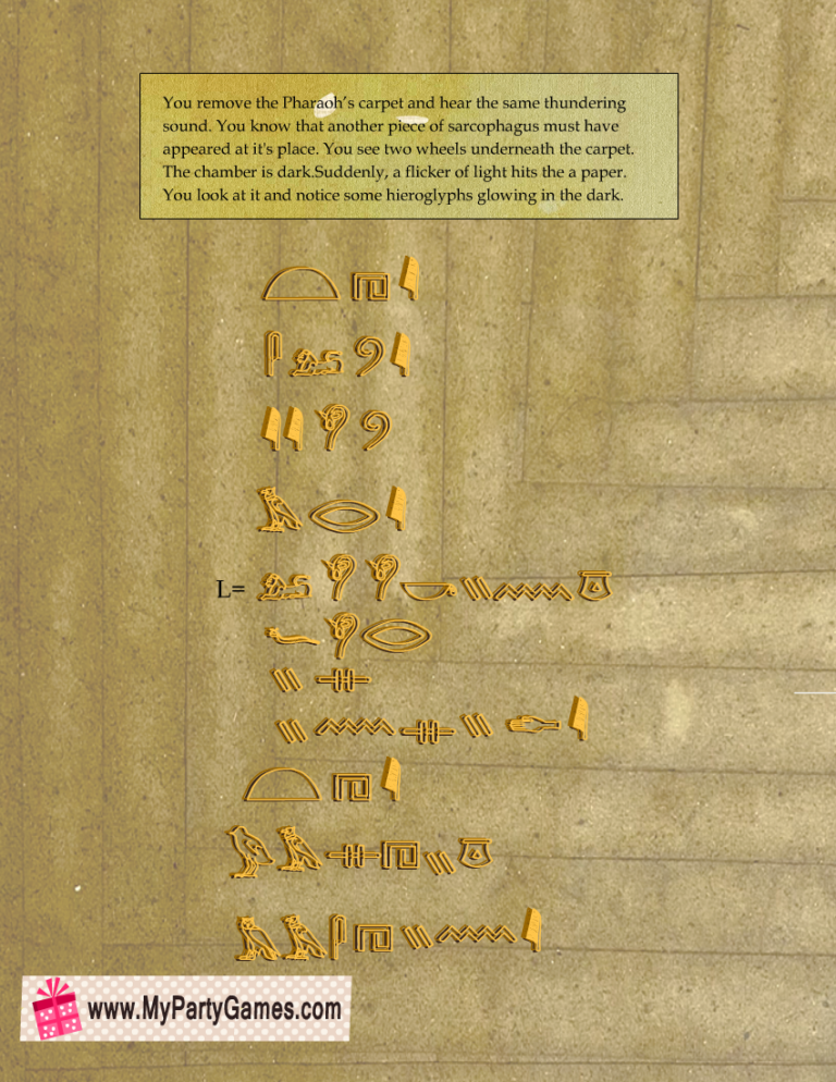 The Lost Mummy, Free Printable Egyptian Escape Room