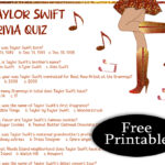 Free Printable Taylor Swift Trivia Quiz with Answer Key
